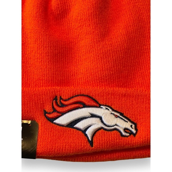 NWT New Era Denver Broncos NFL Embroidered Logos Beanie Hat Unisex OS Orange - Picture 6 of 10